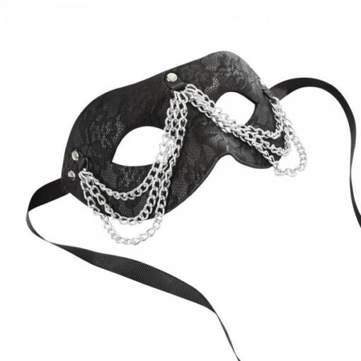 Sincerely Chained Lace Mask Black O S