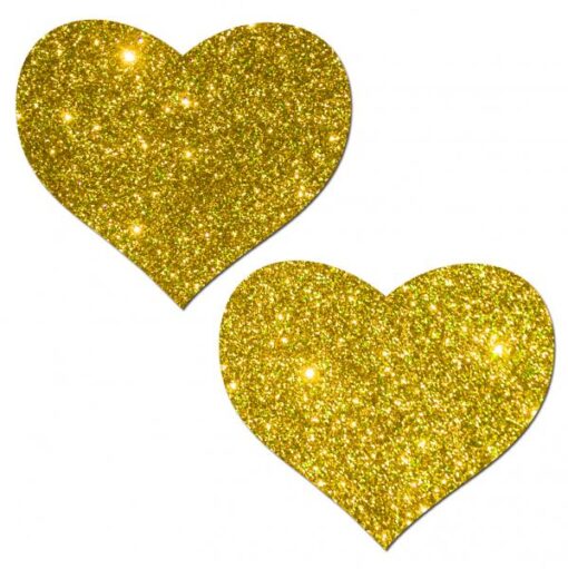 Pastease Gold Glitter Heart Pasties O S