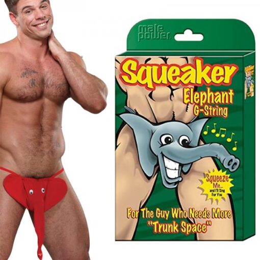 Squeaker Elephant G String Red