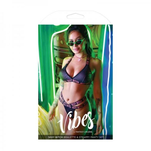 Vibes Sexy Bitch Reptile Print Set Blk S M