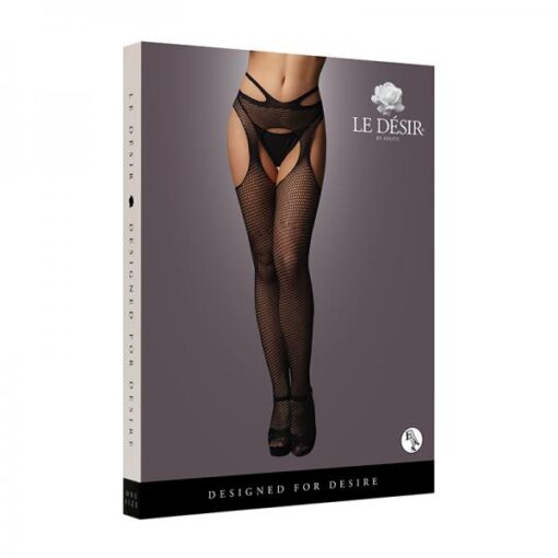 Shots Le Desir Suspender Pantyhose With Strappy Waist Black O S