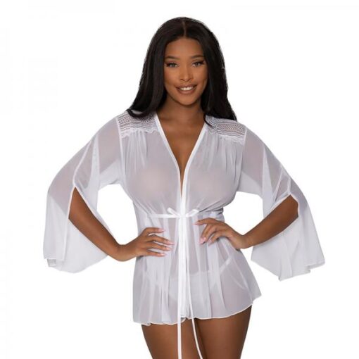 Magic Silk Modern Romance Short Robe White S M