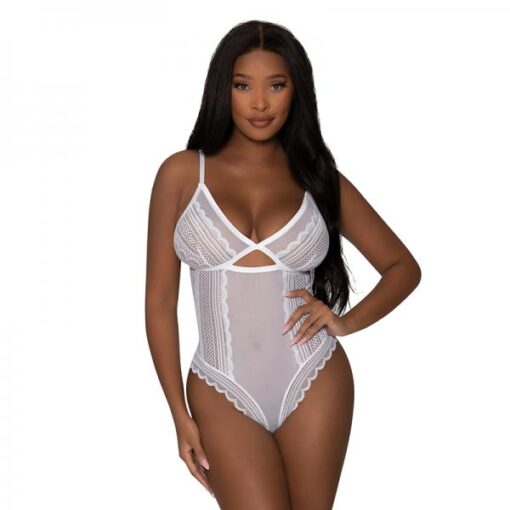 Magic Silk Modern Romance Cheeky Teddy White L Xl