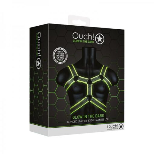 Ouch Glow Body Harness Glow In The Dark Green L Xl