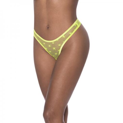 Magic Silk Love Star High Leg High Waist Micro Tanga Neon Chartreuse