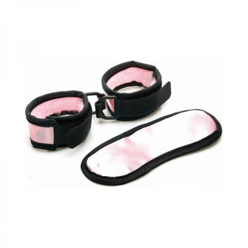 Sex Kitten Mask Cuff Set Pink Black