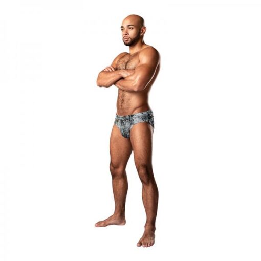 Male Power Dirty Denim Bikini Denim Print M