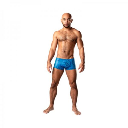 Male Power Kaleidickscope Mini Short Sky Blue