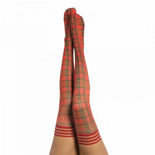 Kixies Grace Plaid Thigh High Red Size A