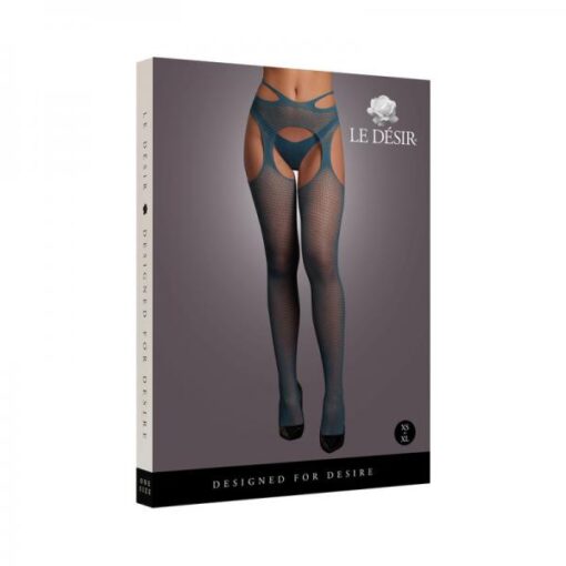 Le Desir Suspender Pantyhose With Strappy Waist Ocean Deep