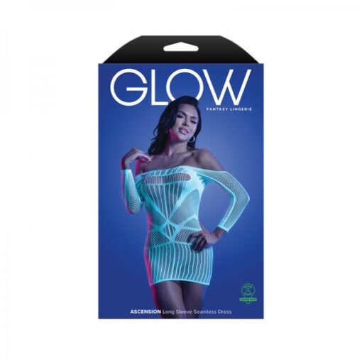 Fantasy Lingerie Glow Ascension Glow In The Dark Seamless Long Sleeve Dress