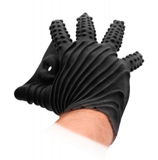 Fist It Textured Masturbation Glove Black